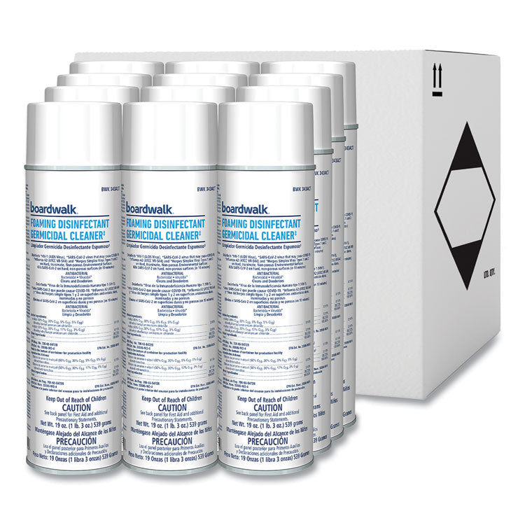 Foaming Disinfectant Germicidal Cleaner, Flowery Scent, 19 oz Aerosol Spray, 12/Carton