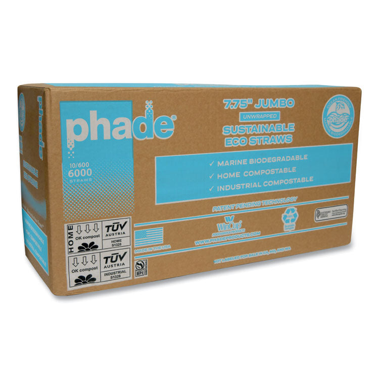Marine Biodegradable Straws, 7.75", Ocean Blue, 6,000/Carton