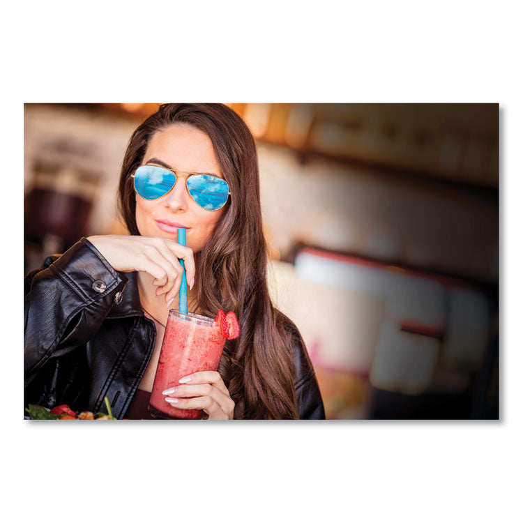 Marine Biodegradable Straws, 7.75", Ocean Blue,  6,000/Carton
