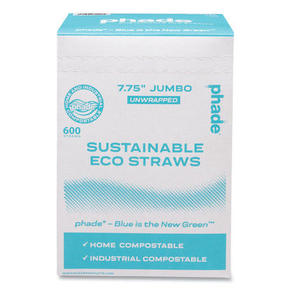 Marine Biodegradable Straws, 7.75", Ocean Blue,  6,000/Carton
