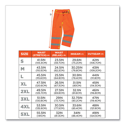 GloWear 8925 Class E Hi-Vis Thermal Pants, 2X-Large, Orange