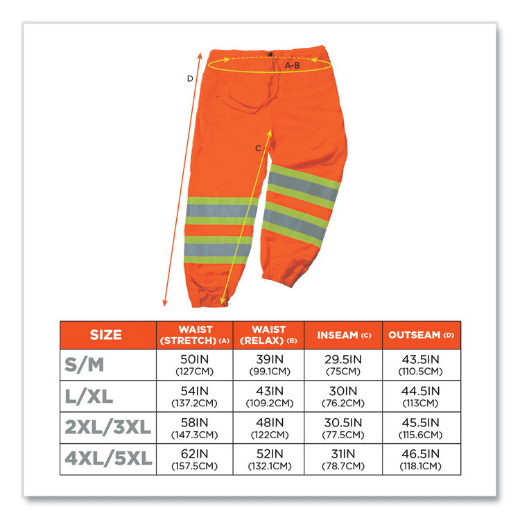 GloWear 8911 Class E Two-Tone Pants, Large/X-Large, Orange