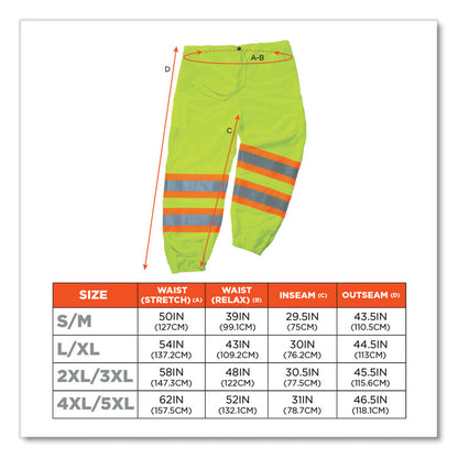 GloWear 8911 Class E Two-Tone Pants, Large/X-Large, Lime