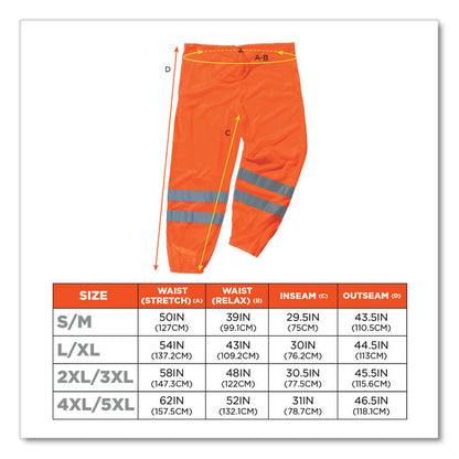 GloWear 8910 Class E Hi-Vis Pants, 2X-Large/3X-Large, Orange