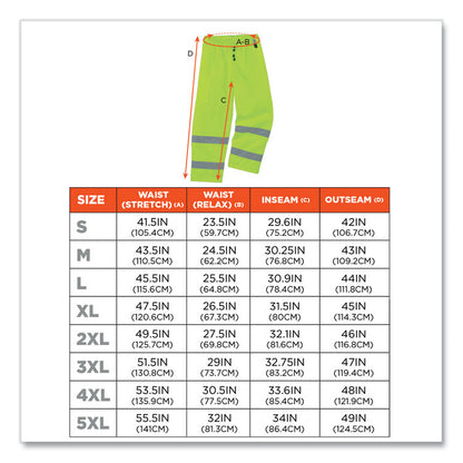 GloWear 8925 Class E Hi-Vis Thermal Pants, Small, Lime
