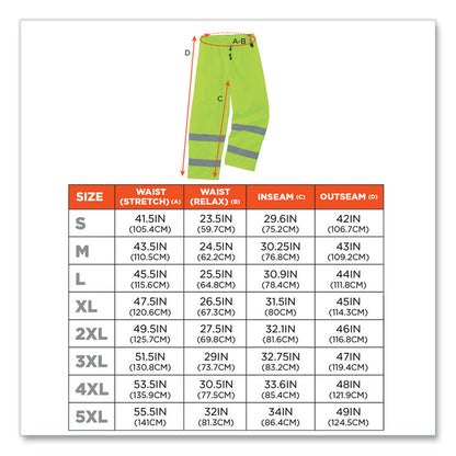GloWear 8925 Class E Hi-Vis Thermal Pants, Medium, Lime