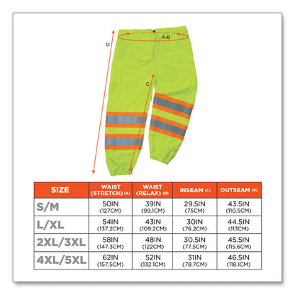 GloWear 8911 Class E Two-Tone Pants, 4X-Large/5X-Large, Lime