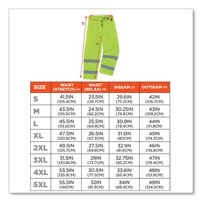 GloWear 8925 Class E Hi-Vis Thermal Pants, 4X-Large, Lime