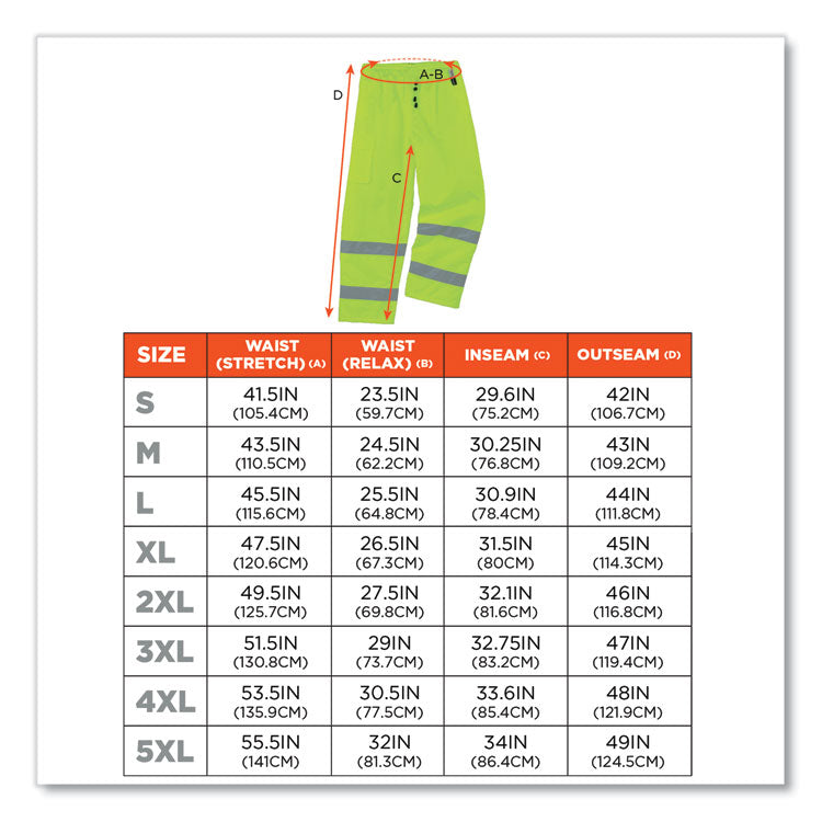 GloWear 8925 Class E Hi-Vis Thermal Pants, 2X-Large, Lime