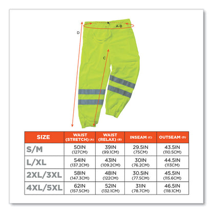 GloWear 8910 Class E Hi-Vis Pants, 4X-Large/5X-Large, Lime