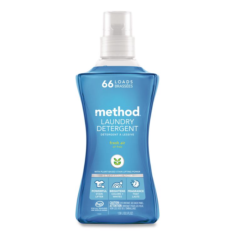 Laundry Detergent, Fresh Air Scent, 53.5 oz Bottle, 4/Carton