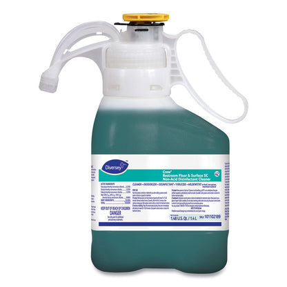 Crew Restroom Floor and Surface SC Non-Acid Disinfectant Cleaner, Fresh Scent, 1.4 L SmartDose, 2/Carton