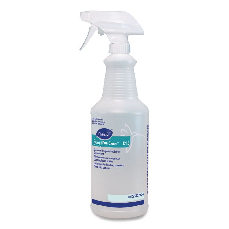 Pan Clean Spray Bottle, 32 oz, Clear, 12/Carton