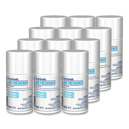 Metered Air Freshener Refill, Fresh Linen, 7 oz Aerosol Spray, 12/Carton