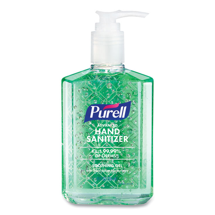 Advanced Hand Sanitizer Soothing Gel, 8 oz Pump Bottle, Fresh Scent, 4/Pack