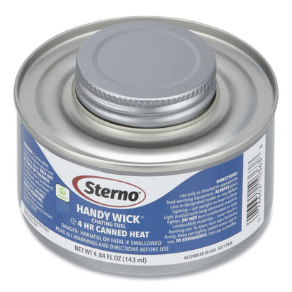 Handy Wick Chafing Fuel, Diethylene Glycol, 4 Hour Burn, 4.84 oz Can, 24/Carton