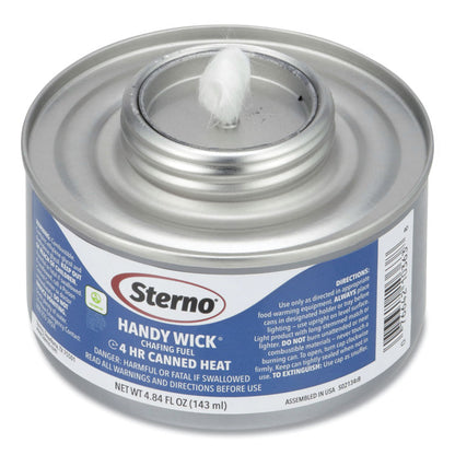 Handy Wick Chafing Fuel, Diethylene Glycol, 4 Hour Burn, 4.84 oz Can, 24/Carton