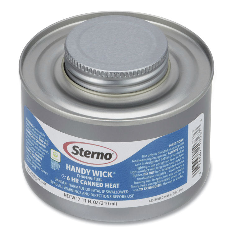 Handy Wick Chafing Fuel, Diethylene Glycol, 6 Hour Burn, 7.11 oz Can, 24/Carton