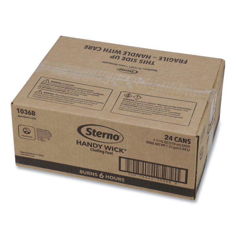 Handy Wick Chafing Fuel, Diethylene Glycol, 6 Hour Burn, 7.11 oz Can, 24/Carton