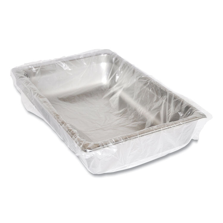 Steam Pan Liners for 1/2-Size Pans, Includes Twist-Ties, 0.02 mil, 17" x 23.5", Clear, 250/Carton