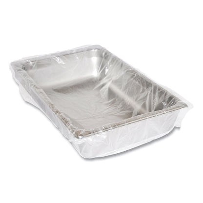 Steam Pan Liners for 1/2-Size Pans, Includes Twist-Ties, 0.02 mil, 17" x 23.5", Clear, 250/Carton