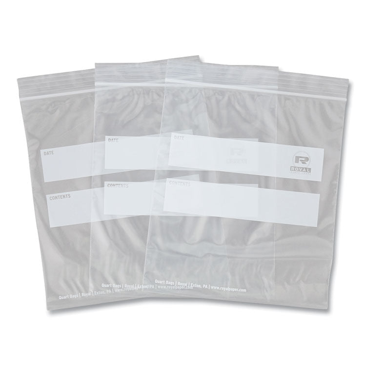 Zipper Bags, Quart, 1.73 mil, 7" x 7.99", Clear, 500/Carton