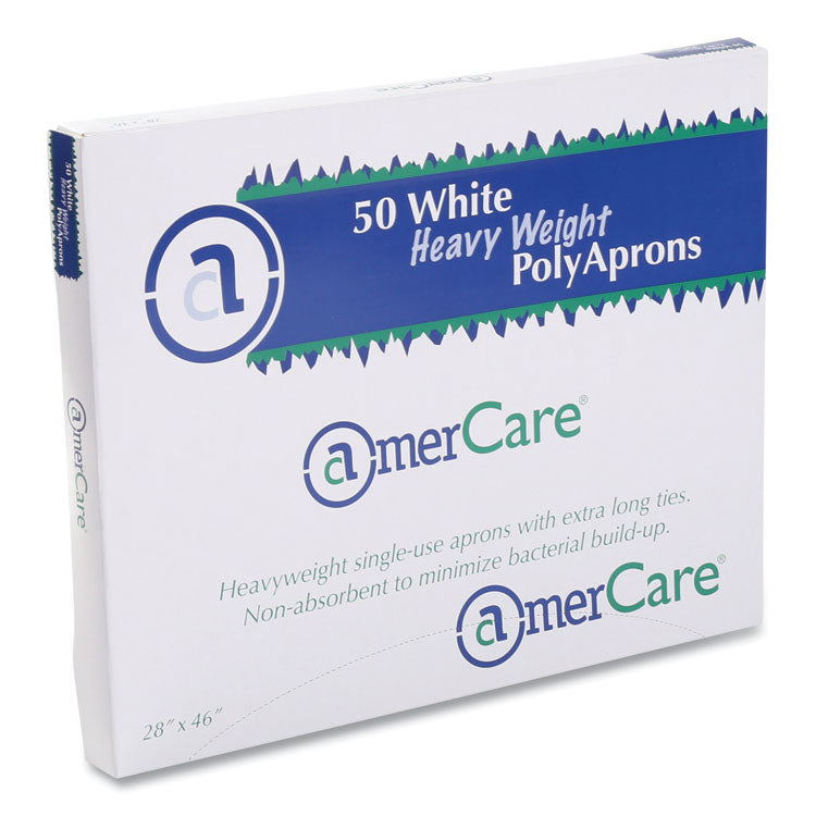 Poly Apron, 28 x 46, One Size Fits Most, White, 500/Carton