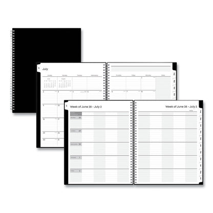 Teacher's Solid Black Weekly/Monthly Lesson Planner, 9 Classes, 11 x 8.5 Sheets, 12-Month (July to June), 2025 to 2026