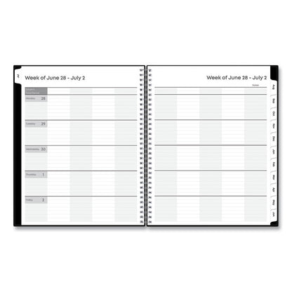 Teacher's Solid Black Weekly/Monthly Lesson Planner, 9 Classes, 11 x 8.5 Sheets, 12-Month (July to June), 2025 to 2026