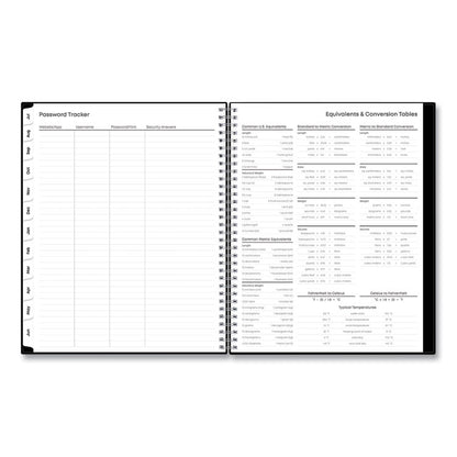 Teacher's Solid Black Weekly/Monthly Lesson Planner, 9 Classes, 11 x 8.5 Sheets, 12-Month (July to June), 2025 to 2026