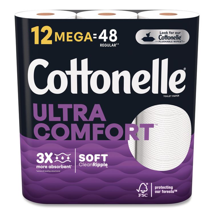 Ultra ComfortCare Toilet Paper, Soft Tissue, Septic Safe, 2-Ply, White, 284 Sheets/Roll, 12 Rolls/Pack, 48 Rolls/Carton
