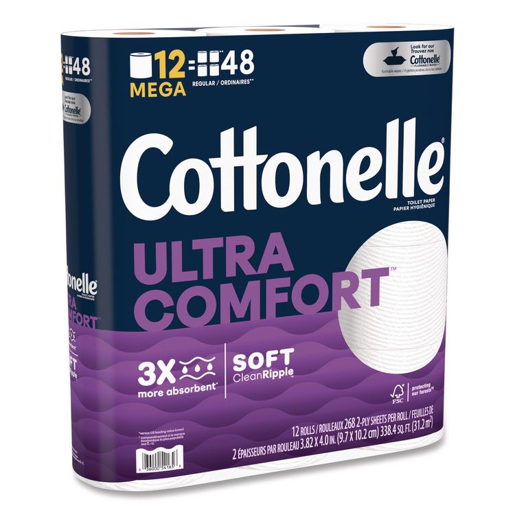 Ultra ComfortCare Toilet Paper, Soft Tissue, Septic Safe, 2-Ply, White, 284 Sheets/Roll, 12 Rolls/Pack, 48 Rolls/Carton