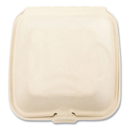 Molded Fiber PFAS-Free Food Containers, 6 x 6 x 3.19, Tan, Sugarcane, 500/Carton