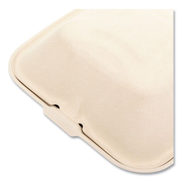 Molded Fiber PFAS-Free Food Containers, 6 x 6 x 3.19, Tan, Sugarcane, 500/Carton
