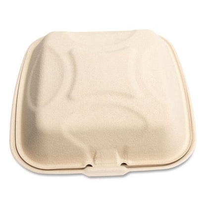 Molded Fiber PFAS-Free Food Containers, 9 x 9 x 3.19, Tan, Sugarcane, 100/Sleeve, 2 Sleeves/Carton