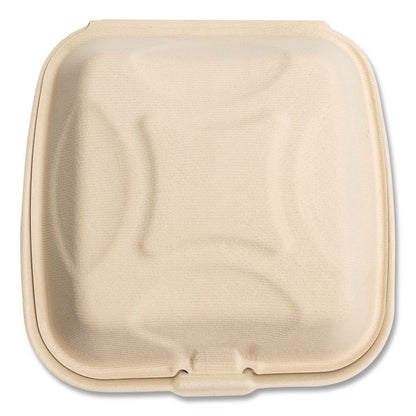 Molded Fiber PFAS-Free Food Containers, 9 x 9 x 3.19, Tan, Sugarcane, 100/Sleeve, 2 Sleeves/Carton
