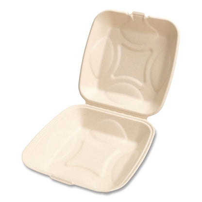 Molded Fiber PFAS-Free Food Containers, 9 x 9 x 3.19, Tan, Sugarcane, 100/Sleeve, 2 Sleeves/Carton