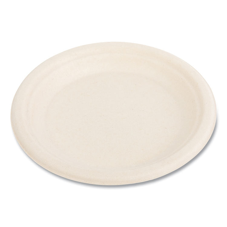 Molded Fiber PFAS-Free Dinnerware, Plate, Sugarcane, 6" dia, Tan, 1,000/Carton