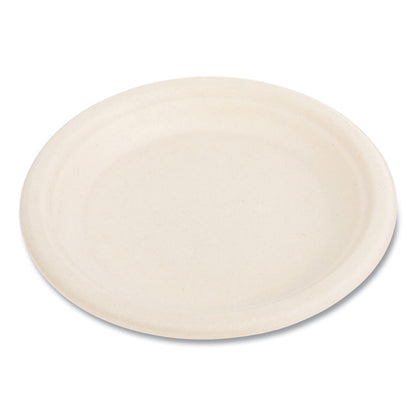 Molded Fiber PFAS-Free Dinnerware, Plate, Sugarcane, 6" dia, Tan, 1,000/Carton