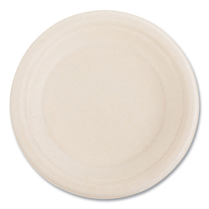 Molded Fiber PFAS-Free Dinnerware, Plate, Sugarcane, 6" dia, Tan, 1,000/Carton