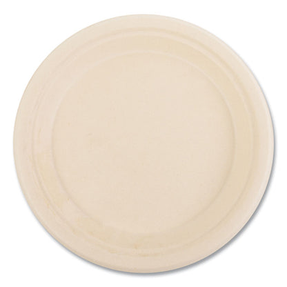 Molded Fiber PFAS-Free Dinnerware, Plate, Sugarcane, 9" dia, Tan, 500/Carton