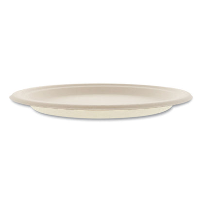 Molded Fiber PFAS-Free Dinnerware, Plate, Sugarcane, 10" dia, Tan, 500/Carton