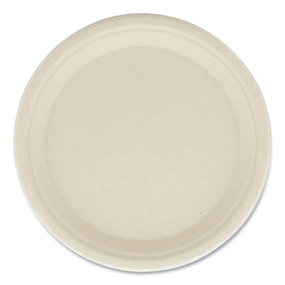 Molded Fiber PFAS-Free Dinnerware, Plate, Sugarcane, 10" dia, Tan, 500/Carton