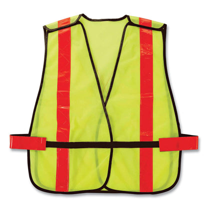 GloWear 8080BAX Non-Certified X-Back Hi-Vis Safety Vest, Polyester, One Size Fits Most, Lime/Orange