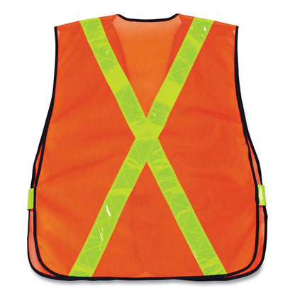 GloWear 8080BAX Non-Certified X-Back Hi-Vis Safety Vest, Polyester, One Size Fits Most, Orange/Yellow