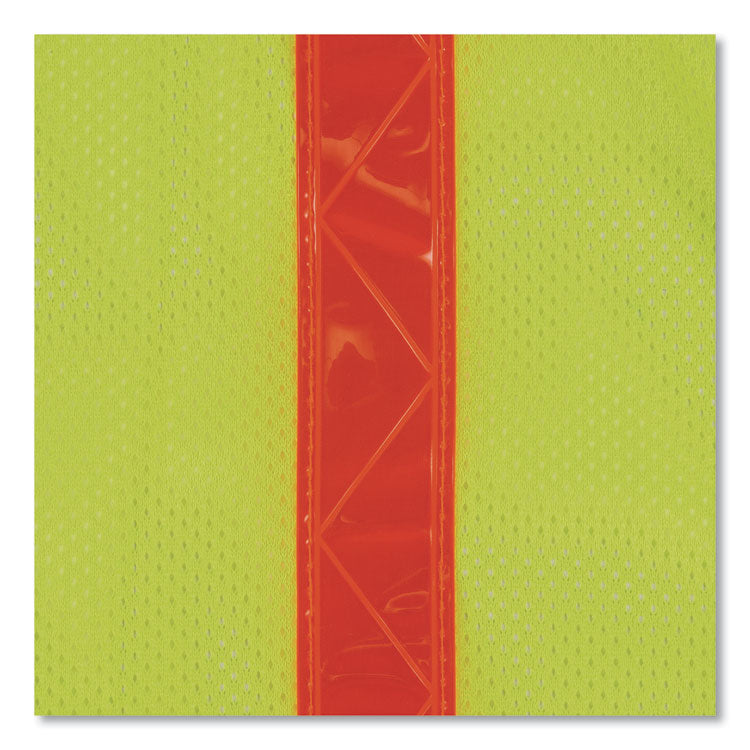 GloWear 8080BAX Non-Certified X-Back Hi-Vis Safety Vest, Polyester, One Size Fits Most, Lime/Orange