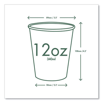 89-Series Hot Cup, 12 oz, Paper, White/Green, 1,000/Carton