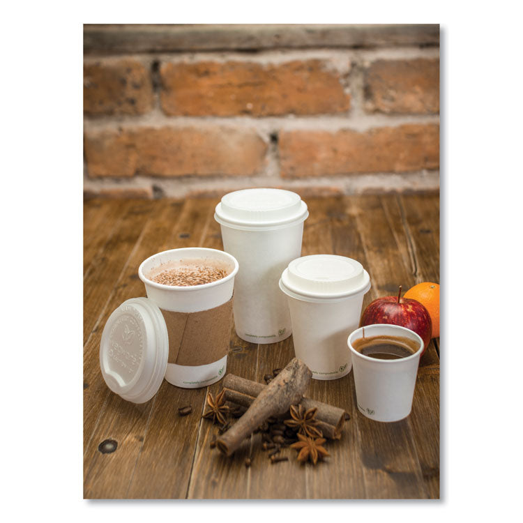 Kraft Hot Cup Sleeves, Fits Vegware 89-Series Hot Cups, Kraft, 1,000/Carton