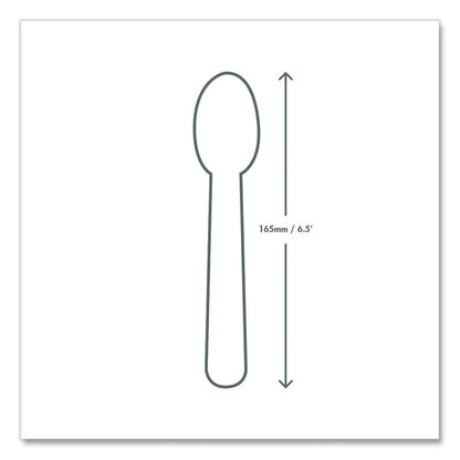 White CPLA Cutlery, General Purpose Spoon, Plastic, 1,000/Carton