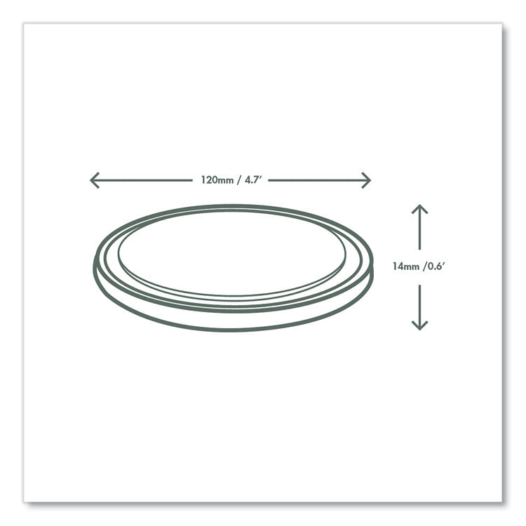 Round Deli Pot Lids, Compostable, For 8 oz to 32 oz Deli Containers, Clear, Plastic, 500/Carton